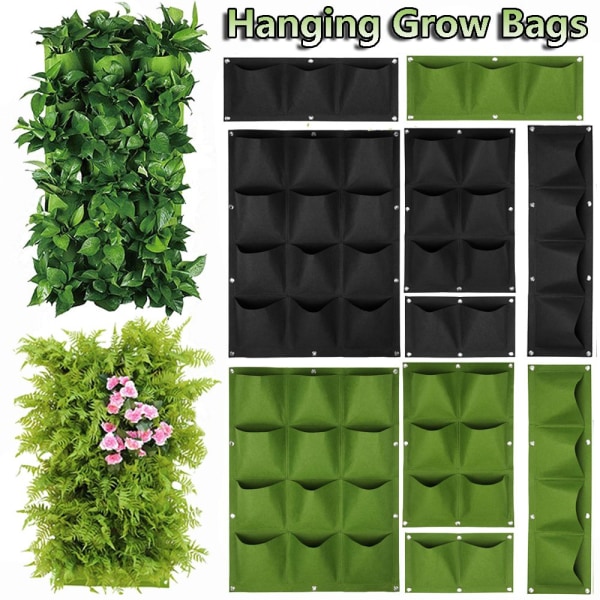 Planter Grow Laukut Riippuvat kukkaruukut Kuitukangas VIHREÄ 12 green