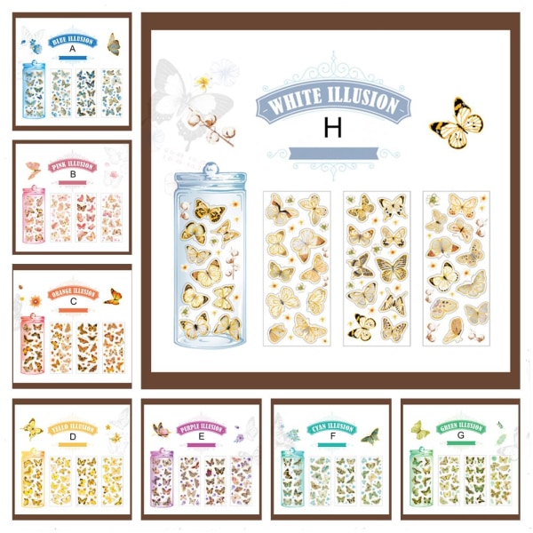 4 stk Stickers PET Sticker E E
