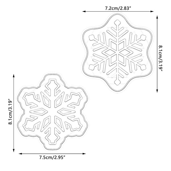 4 kpl Cookie Embosser Mold Biscuit Mold Christmas Snowflake