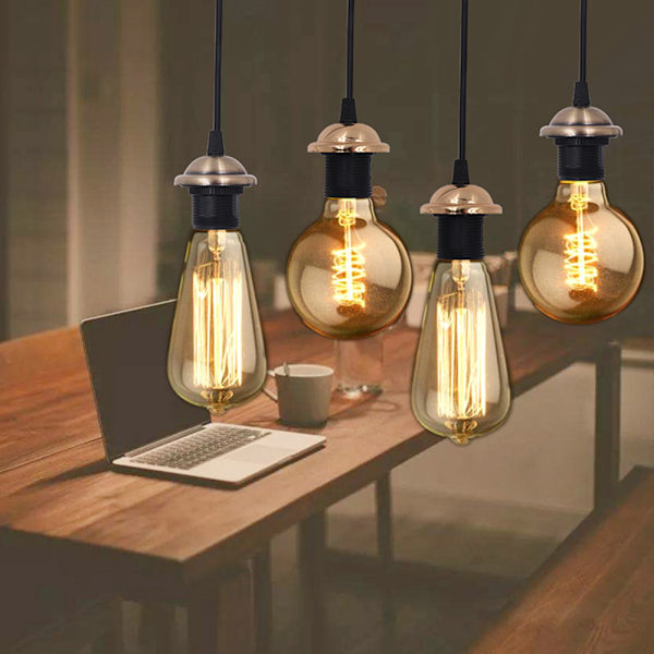 Lampfot Glödlampshållare SVART Black