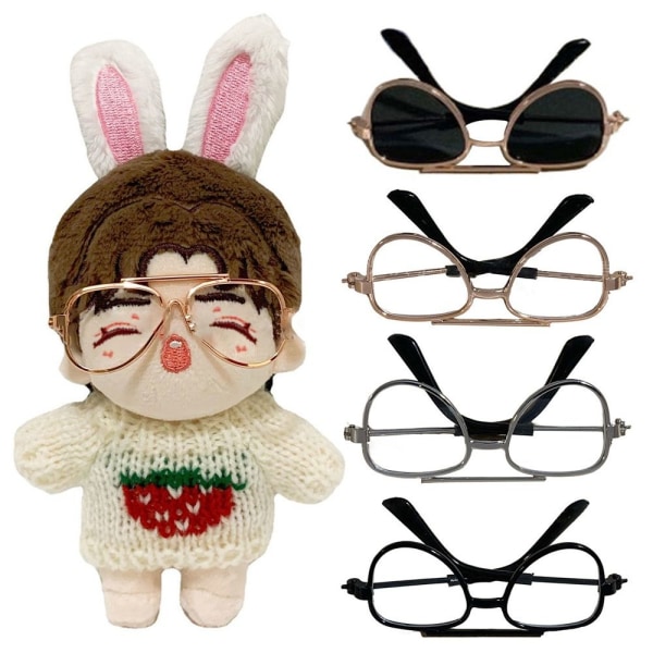 Cute Heart Frame Plush Doll Eyeglasses 2 2 2