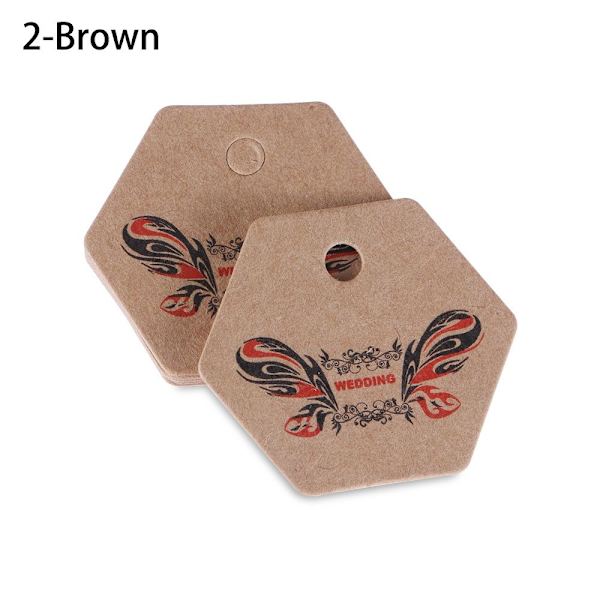 100 Stk Gavemærkater Hængelabel 2-BRUN 2-Brown
