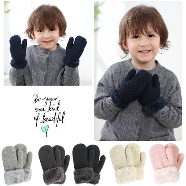Lasten käsineet Knitting Rukkaset VAALEANHARMAA light grey