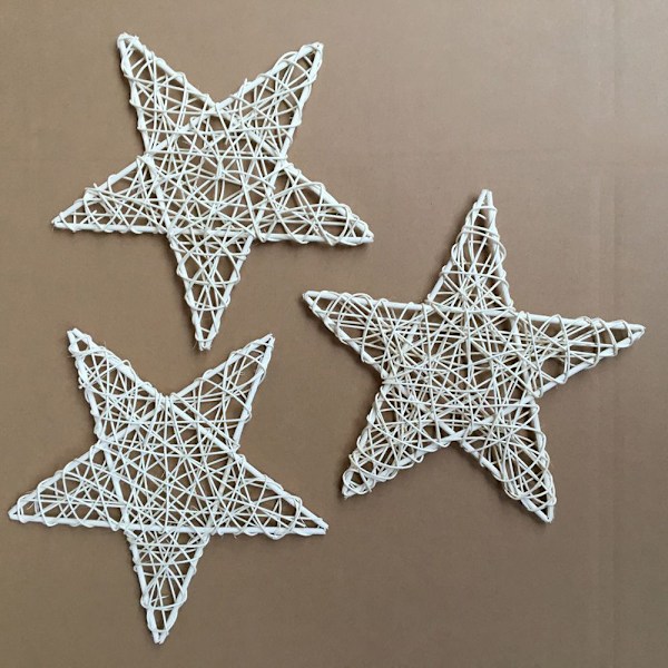 1 STK White Rattan Star Indonesisk Vine juledekorasjon DIA