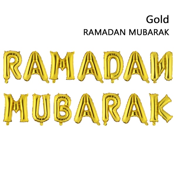 16 tommer Eid Mubarak RAMADAN MUBARAK GULL RAMADAN MUBARAK gold