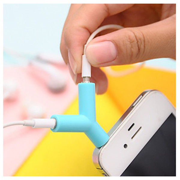 3,5 mm dobbel jack-adapter øretelefon Y-splitter 1 hann til 2 black