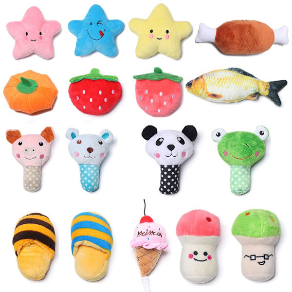 Fleece Squeak Toy Dog Play Funny Pet Puppy Chew 12 12