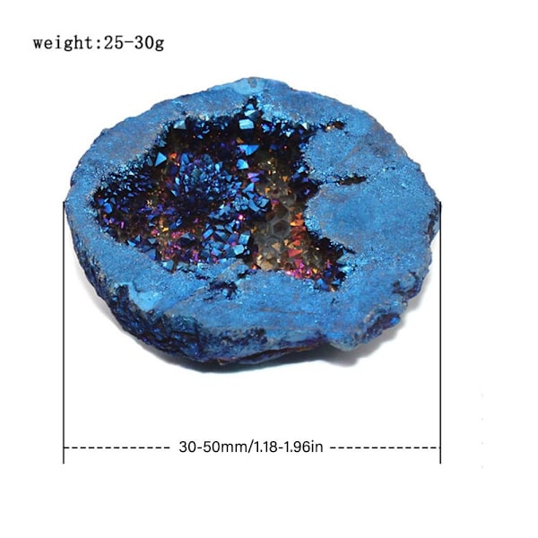 Crystal Cornucopia Natural Agat Geode BLÅ blue