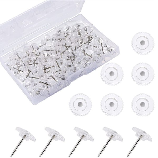 100 stk Gear Plastic Tacks Push Pins SORT black