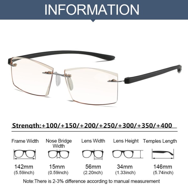 Läsglasögon Ultralätt glasögon STRENGTH 200 Strength 200