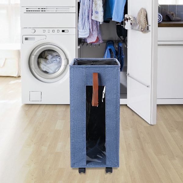 Rolling Wheels Laundry Hamper Vaatekori SININEN 2 Blue