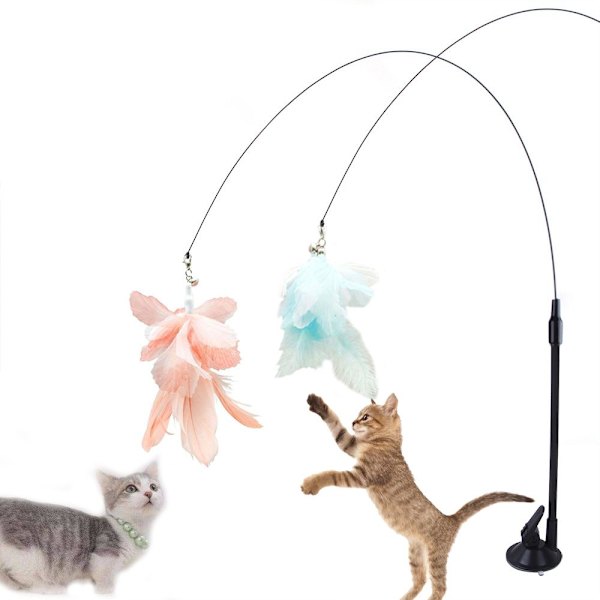 Pet Cat Teaser Legetøj Cat Stick Toy ORANGE orange