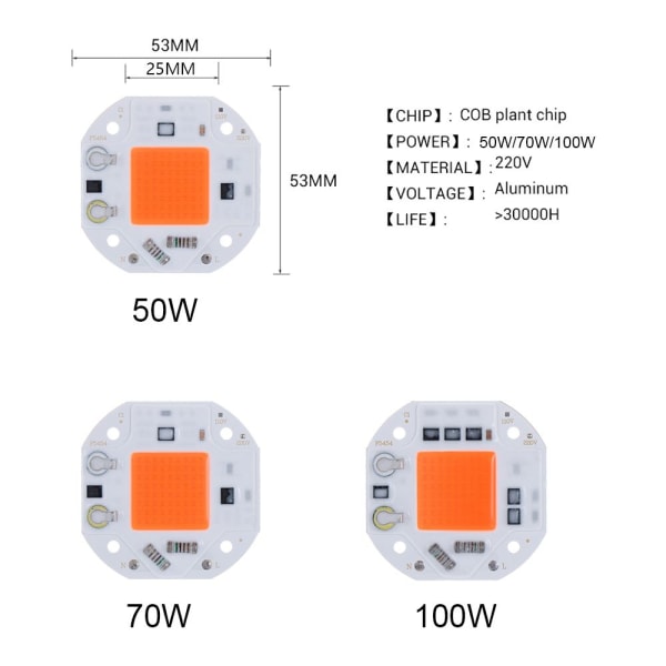 LED COB Chip Grow Light 50W 50W