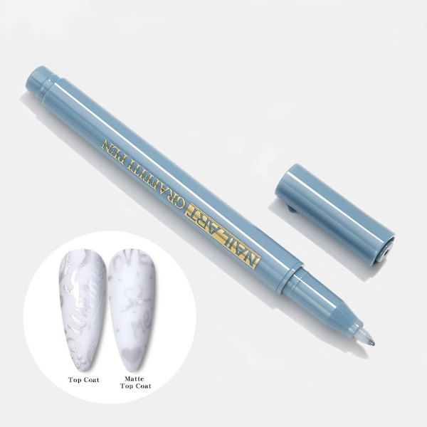 Nail Art Graffiti Penna Abstrakta Linjer SILVER silver