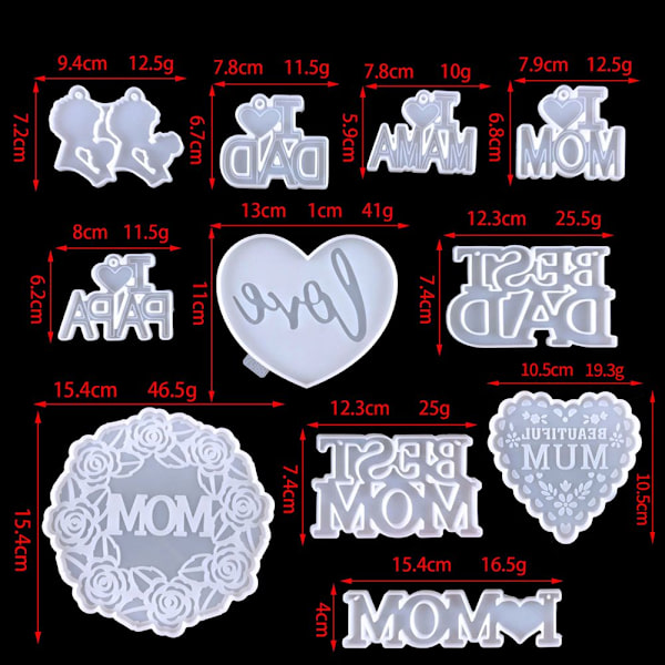 Nøglering Silikoneform Nøgleringeforme TRANSPARENT STIL 8 STIL 8 transparent style 8-style 8