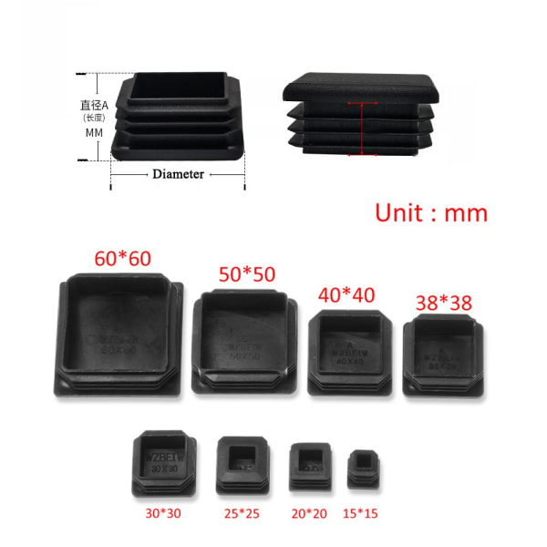 10 stk/sæt Blanking End Caps Møbel Fødder Caps Protector