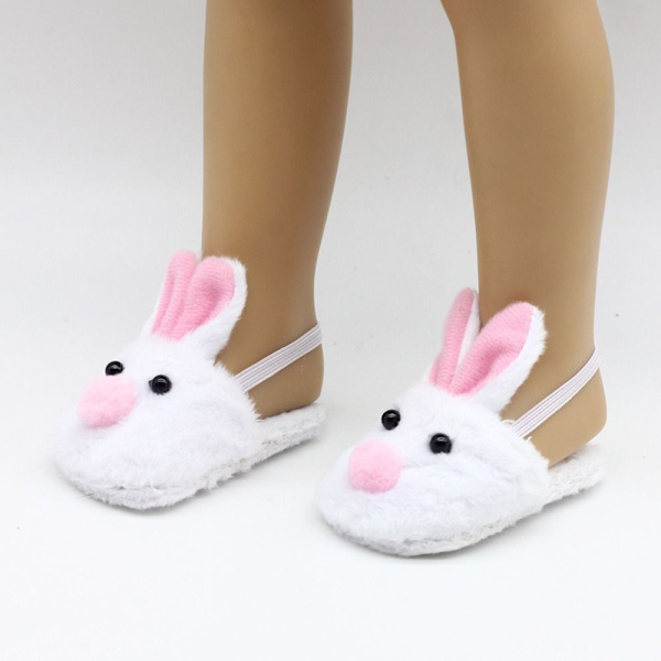 Docka Skor Tofflor White Bunny