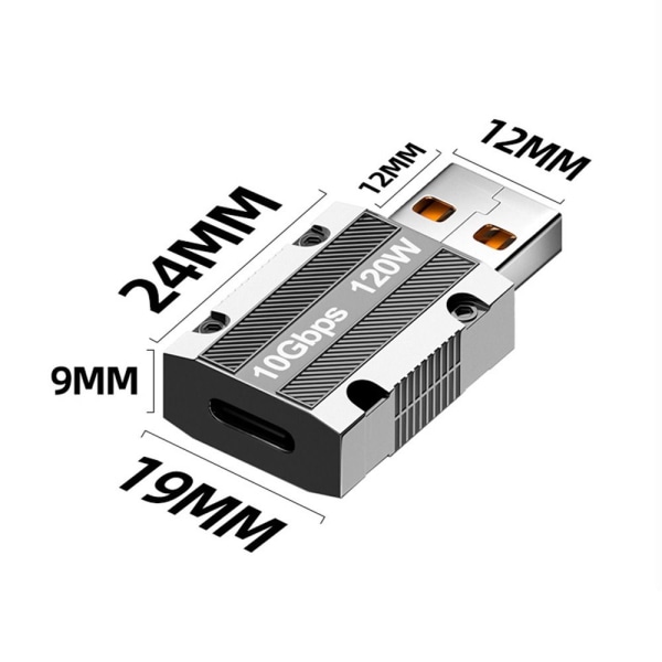 Type-c 3.1 till USB Adapter Snabbladdning 120W