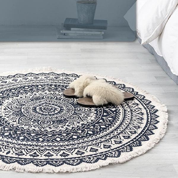 Linnematta i bomull SVART S black S