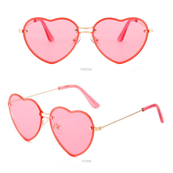 Hjärtformade Solglasögon Rosa Hippie Solglasögon GUL