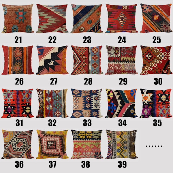 Hørpudebetræk Bohemian Patterns Pudebetræk 38 38