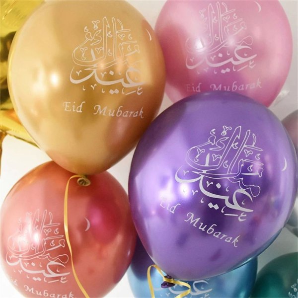 10st Eid Mubarak ballonger metall latex ballonger MULTICOLOR multicolor