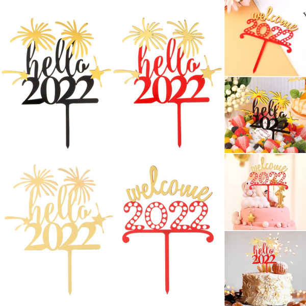 Akryylikakkupäällinen Cupcake Topper 2 2 2