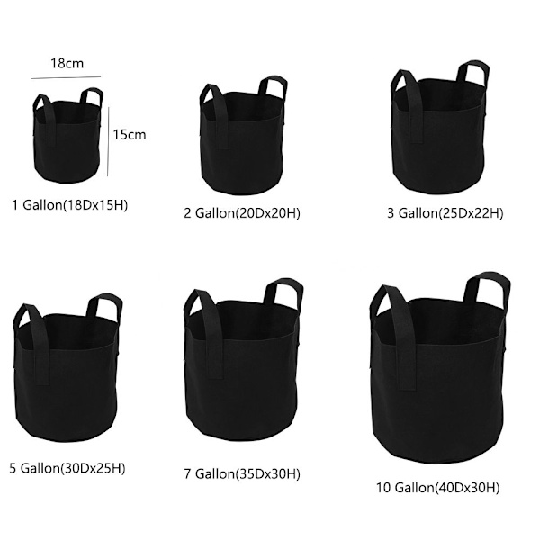 Root Container pyöreä kangasruukku 2 GALLONA (20DX20H) 2 Gallon(20Dx20H)