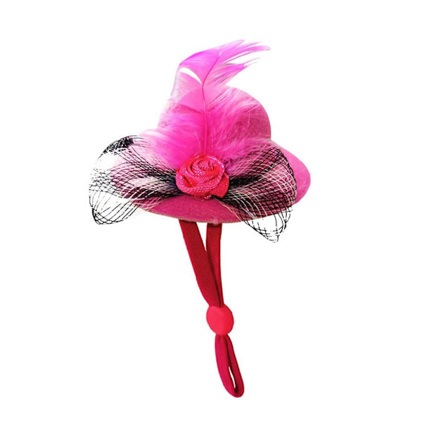 Kycklinghattar Fjäder Top Hat ROSE RED Rose red
