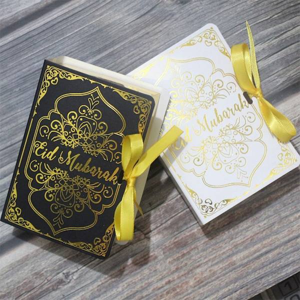 Bog Shape Eid Mubarak Chokolade Candy Boxes HVID white