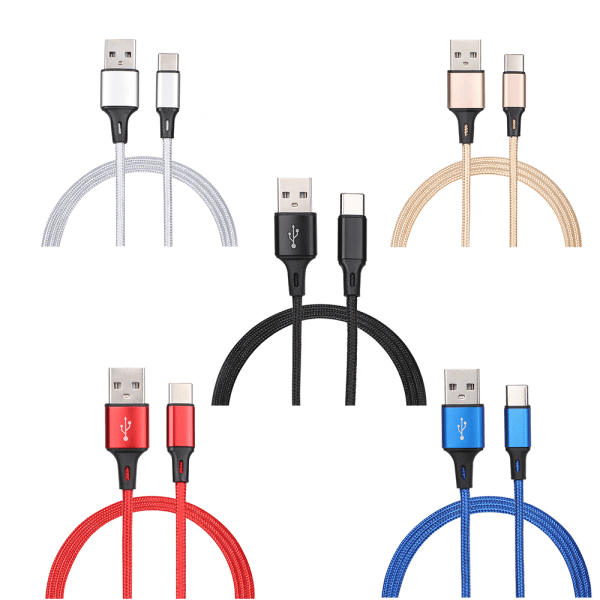 USB Type C Kabel Hurtiglader SØLV 1M silver 1M