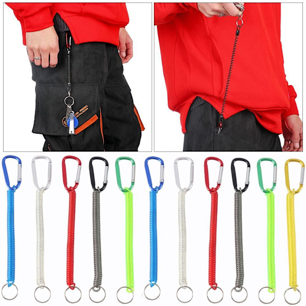 Spring Elastiskt rep Bärbara fiskelinor SVART Black