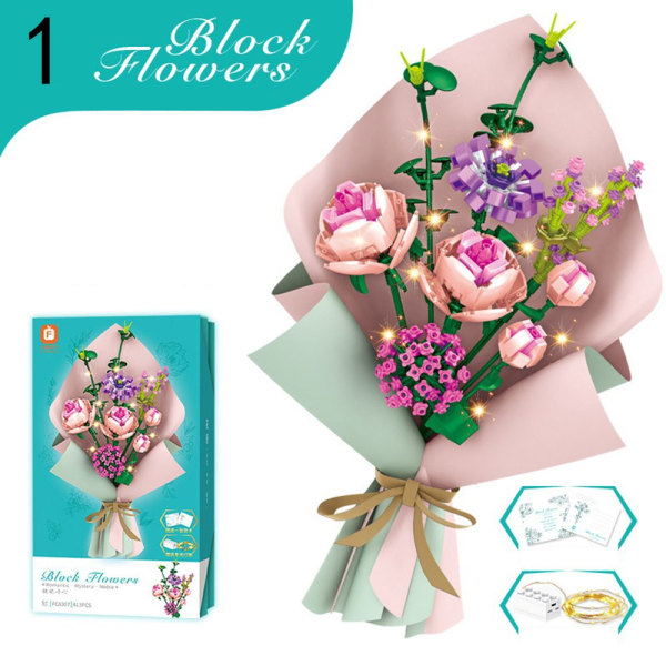 Byggeklodser Blomsterblomstbuket 1 1 1