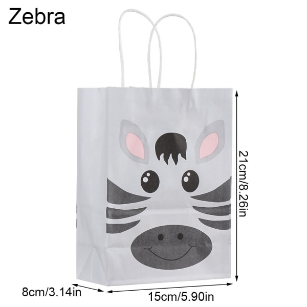 6 stk Gavepose Slikpakke 15X8X21CMZEBRA ZEBRA 15x8x21cmZebra