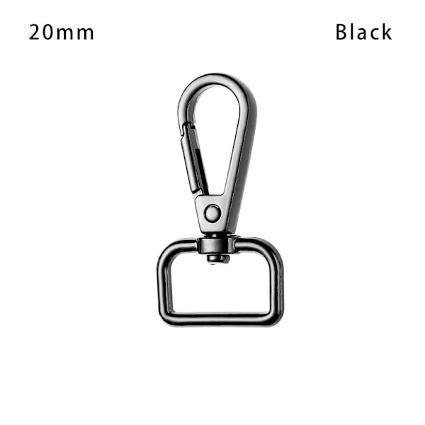1st Väskor Rem Spännen Hummerlås SVART 20MM Black 20mm