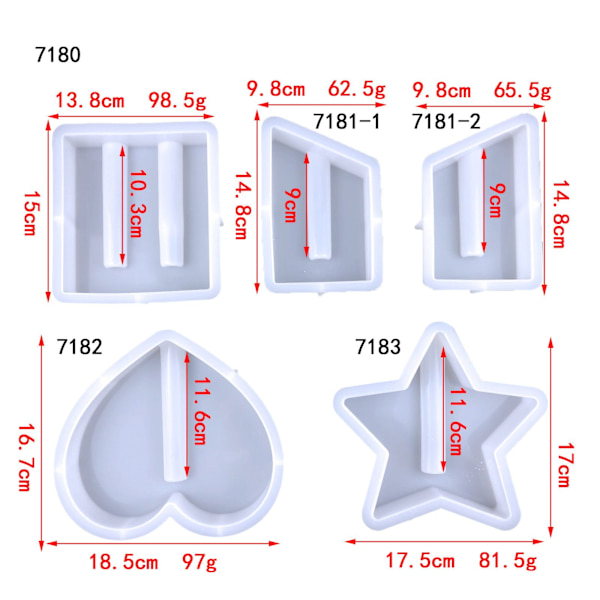 Hydroponinen kasvisäiliö maljakkohartsimuotti 3 kpl MOLD 3 kpl 3PCS Test Tube