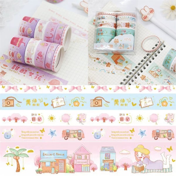 10 stk/sæt Washi Tape Sæt Scrapbogsmærkat STYLE5 STYLE5 style5