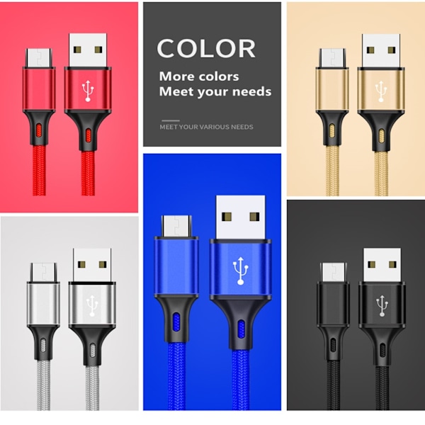 USB Type C Kabel Hurtiglader SØLV 1M silver 1M