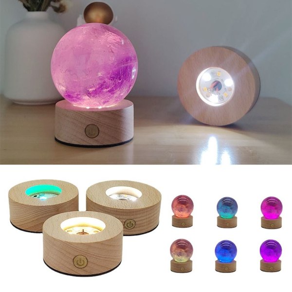 LED-ljusdisplayhållare Crystal Ball Base 3 FÄRG LJUS 3 3 Color Light