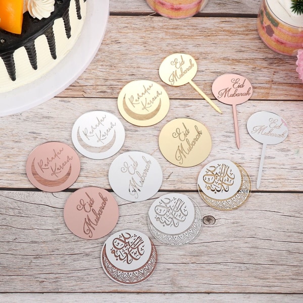 10st Cakecup Toppers Tårtdekoration ROSE GULD STIL 1 STIL 1 rose gold style 1-style 1