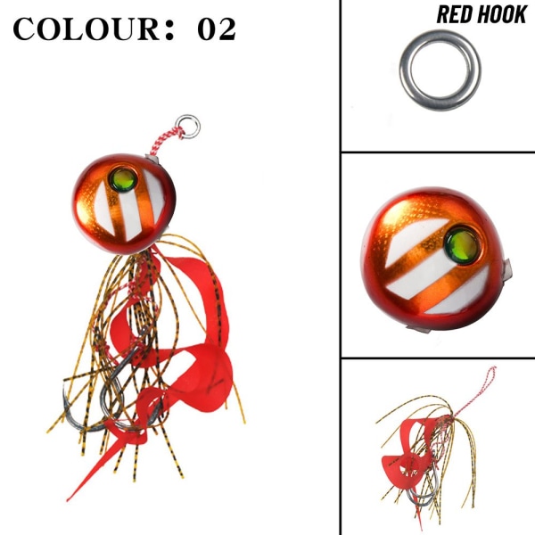 Skäggfiskedrag Jigbete RÖD KROK RÖD KROK red Hook