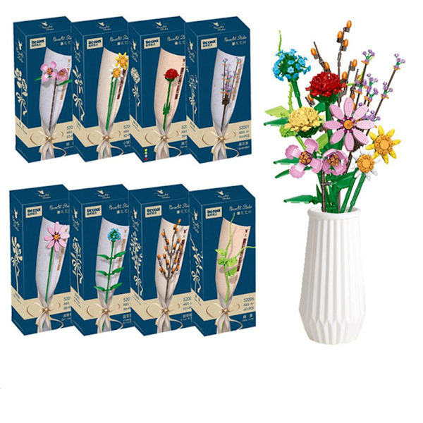 Byggeklosser, blomstersimulering, blomster 1 1 1