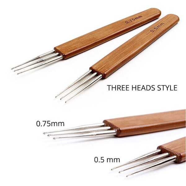 Krok Nål Hårfläta Pricker Dreadlock Virkning 9pcs/set