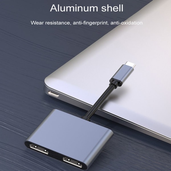 USB C Hub Type-C til dobbelt HDMI-dockingstation