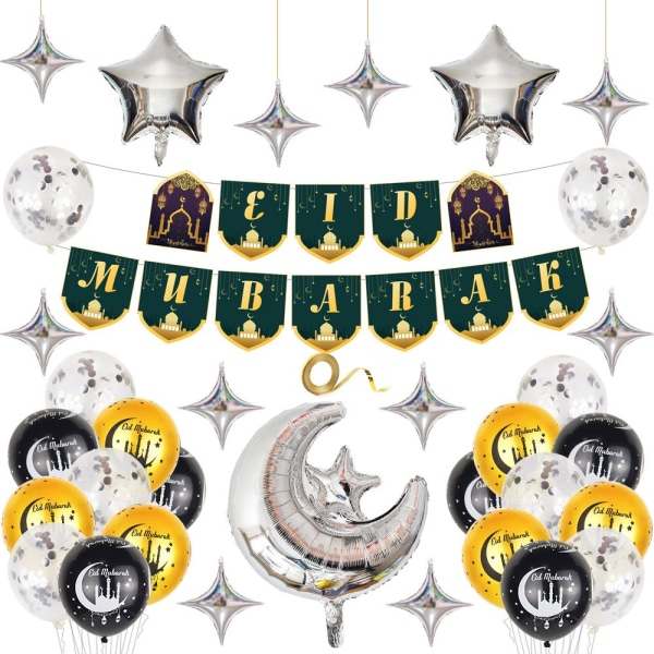 Eid Mubarak ballongballonger og tilbehør 5 5 5