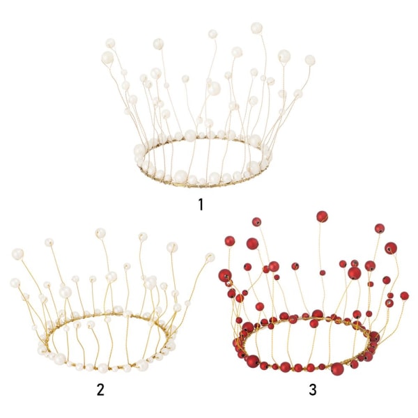 Crown Cake Topper Artificial Pearl 2 2 2