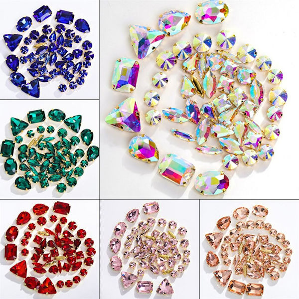 50st Rhinestone-väskor DIY Trim VIT white