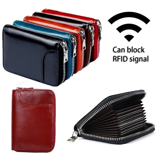RFID Blocking Wallet Kreditkortholder Læderpung SORT black