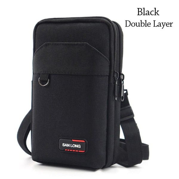 Taljetaske Talje Fanny Pack SORT DOUBLE LAYER DOBBELT LAG black Double Layer-Double Layer