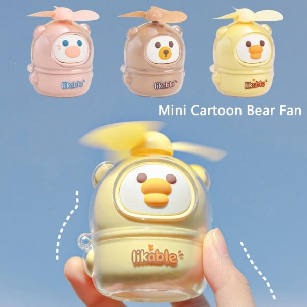 Mini Cartoon Bear Fan Handheld Fans ROSA Pink